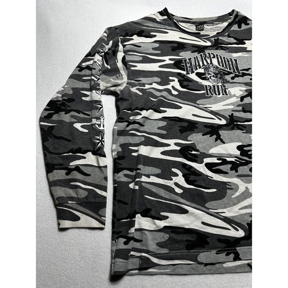 Camo Shirt Mens XL 2013 Nantucket Harpoon Run Biker Rally Camouflage Pirate - Picture 5 of 16